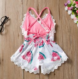 Baby Girl Rompers Watermelon Printed Toddler Jumpsuits Strap Baby Climbing Clothes Beach Holiday Infant Outfits Summer Baby Clothi3387721