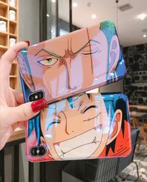 Luxury Blue light Cartoon One Piece Cover Case For iphonephone X XR XS Max 11 Pro 8 7 6 s Plus Anime Luffy Sauron Soft Silicone Co1508693