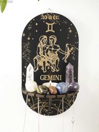 Other Home Decor Wooden wall frame crystal display Gemini floating Bohemian home decoration stone meditation yq240408