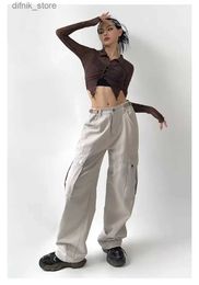 Women's Jeans woman y2k Cargo Pants Low Waist Loose Strtwear 90s vintage clothes Women Oversized High Strt Sexy Straight Trousers 2023 Y240408