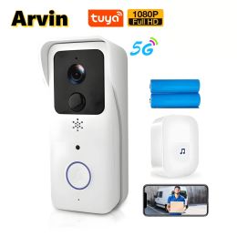 Doorbells 1080P WiFi Doorbell Camera HD Smart Wireless Video Door Bell Home Security Support 2.4GHZ 5GHZ Tuya SmartLife APP Intercom Bell