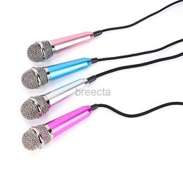 Microphones Portable Stereo Studio Mini Microphone KTV Karaoke Mini Microphone For Cell Phone Laptop PC Desktop Small Size Handheld Mic 240408