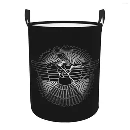 Laundry Bags Assyrian God Ashur On Black Hamper Large Clothes Storage Basket Ancient Flag Toys Bin Organiser For Nursery