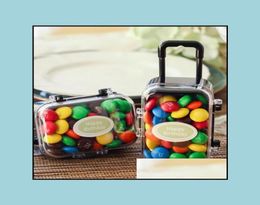 Favor Holders Wedding Party Supplies Events Acrylic Clear Mini Rolling Travel Suitcase Candy Box Baby Shower Favors Table Decorati4960184