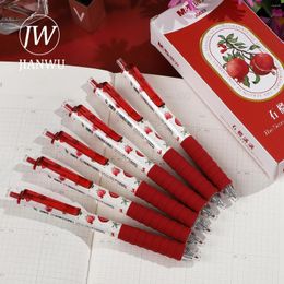 Pcs/set Pomegranate Series Kawaii Press Gel Pen Set 0.5mm Black Write Smoothly Creative DIY Student Supplies Stationery