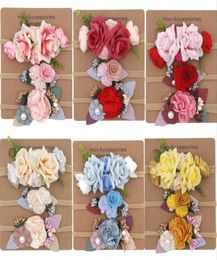 Artificial Flower Baby Headband Leaf 3pcs Elastic Soft Kid HairBand Bohemia Vacation Nylon Cloth Girl Hair Accessories 8 8hx G23685961