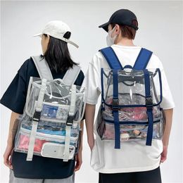 Backpack Transparent PVC College Student Rucksack Fashion School Waterproof Large Capacity See Through Solid Clear For Women Men