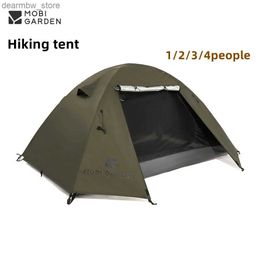 Tents and Shelters MOBI GARDEN Outdoor Camping Tent Backpack Tent Rainproof Windproof Sunscreen 3 Season for 2-4 People Portable Ultralight Travel L48