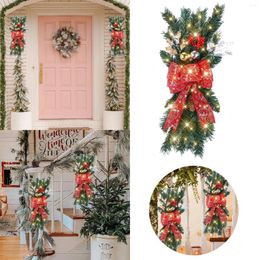 Decorative Flowers Talking Christmas Wreath Bows For Kitchen The Cordless Prelit Stairway Trim Wreaths Front Door Holiday Wall Window