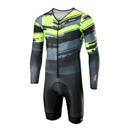 VELOTEC Professional Team Cycling Aero One-Piece Suit Long Sleeve Bicycle Skinsuit Mens Jumpsuit Maillot Ciclismo Hombre Kits 240323