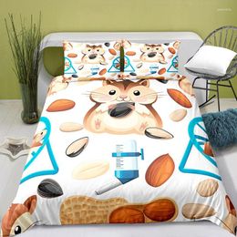 Bedding Sets Cartoon Squirrel Swan Guinea Pig Set Kids Boys Girl Cute Animal Hamster Duvet Cover Polyester Quilt And Pillowcase