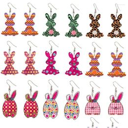 Dangle Chandelier Earrings Cute Cartoon Animal Colorf Acrylic For Women Girls Funny Easter Egg Lovely Earring Friend Gifts Jewellery Dro Otnuz