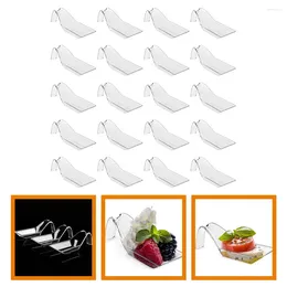 Disposable Dinnerware 50 Pcs Desk Tray Small Appetiser Plates Plastic Serving Trays Entertaining Mini Wedding Fruit Clear Vanity Table Dry