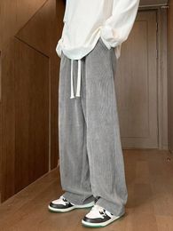 Men's Pants Spring Autumn Sweatpants Korean Fashion Wide Leg Straight Casual Track Loose Corduroy Home Trousers