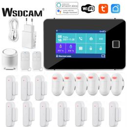 Kits WSDCAM Tuya WiFi GSM Home Security Protection Smart Alarm System Burglar kit Motion Sensor Remote Control For Alexa Google