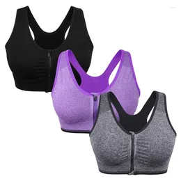 Bras Breathable Women's Front Zipper Sports Wirefree Padded Push Up Top Fitness Gym Yoga Workout Bra Tops
