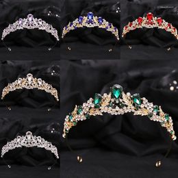 Hair Clips Water Drop Crystal Crown For Girls Small Tiaras Flower Headdress Prom Wedding Dress Jewelry Party Head Accessories