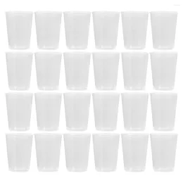 Disposable Cups Straws 50 Pcs Measuring Cup Scale Graduated Plastic Clear Metric System