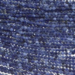 Loose Gemstones Natural Dark Blue Sodalite Faceted Round Beads 3mm