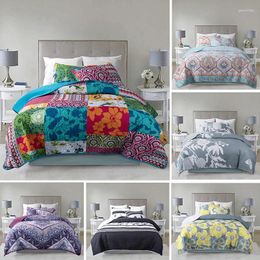 Bedding Sets Yovepii Patchwork Quilts 2024 Autumn Winter Duvet Set With Pillowcase 3pcs US King Size Thicken Bedspread Flat Sheet Flower