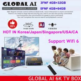 Box NewGlobal AI 3fnf/5fnf Asia Best Android Tv Box Ai Voice Dual Wifi 4+64gb Hot In Korea Japan Canada Usa Sg Pk Evpad Tv Box 6p 6s