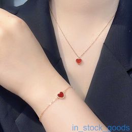 High End Original 1to1 Brand Womens Bracelets Vanceelf Red Agate Love Necklace S925 Silver Plated 18k Gold Simple and Sterling Silver Dainty Charm Bracelets