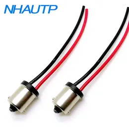 Lighting System NHAUTP 2Pcs P21W Adapter Socket Connector 1156 BA15S Male Plug Extended Wire Use For Car Reversing Lamp