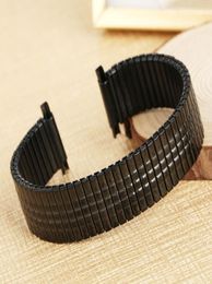 Watch Bands Premium SilverBlack Stainless Steel Band No Buckle Elastic Watches Stretchable Strap Metal Replacement Wristwatch3192031