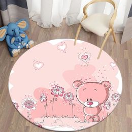 Carpets Home Living Room Bedroom Decoration Printed Pattern Circular Carpet Camping Picnic Mat Household Anti-skid Floor Door