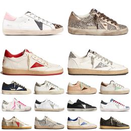 Luxury Leather Superstar Designer Golden Goose Shoes Sneakers Suede Upper Pink Silver Glitter【code ：L】Ball Star Vintage Platform Trainers