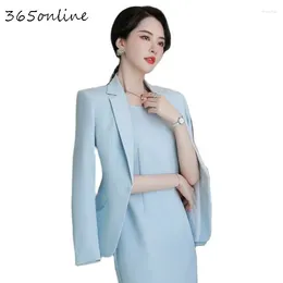 Work Dresses Women Dresss Suits With Tops And Dress Business Fashion Styles OL Ladies Office Wear Professional Blazers Set