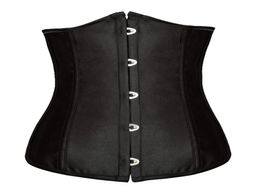 Goth Satin Black Corsets Sexy Lingerie Women Steel Waist Training Underbust Bustiers Plus Size Corselets Top 81925797230