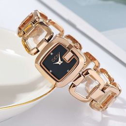 Goethe Bracelet Rose Gold with A Unique High Grade Feeling, Small Square Plate, Simple and Elegant Style, Personalised Steel Band Women's Watch