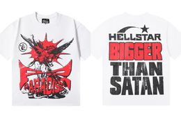 hellstar shirt graphic tee mens designer shirts clothes white t shirt high street creative print loose round neck pure cotton casual breathable comfortable size s-xl