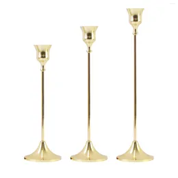 Candle Holders Metal Holder Simple- Alloy Ornaments Brass Wedding Props Creative Portavelas