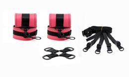 New leather Adult Diary Slave Bdsm Handcuffs Fetish Flirting underbed kit handcuffs ankle cuffs fabric belt Sex Toys For Couples4287192
