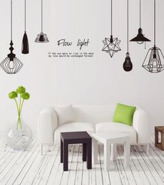 Black Chandelier Wall Sticker DIY Wall Lamp Stickers for Living Room Photography Studio Decoration 2012027384769