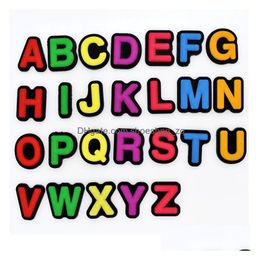 Jewellery Candy Colours Alphabet Clog Charms Pvc Soft Rubber Garden Shoecharms Buckle Accessories For Clog Bracelet Wristband Drop Delive Dhwr2