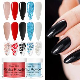 Enhancers 120g Nail Acrylic Powder Red Black Blue Pink Carving Crystal Polymer Builder Nails Extension Art Dust