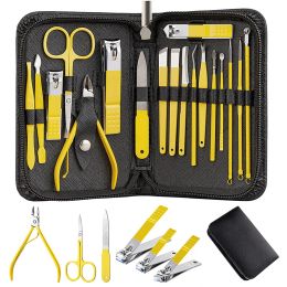 Kits 9/12/16/18Pcs/Set Professional Manicure Pedicure Set for Nail Tips Cutter Stainless Steel Nail Clipper Tools Kit for Nail Art