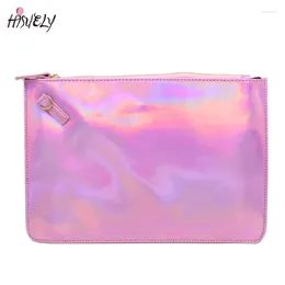 Evening Bags 2024 Women Handbags Laser Color Hologram Envelope Silver Pink Clutch BAGM6175