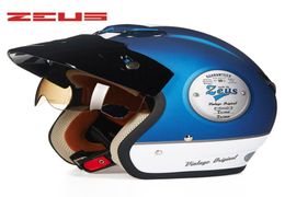 Motorcycle Helmets ZEUS 34 Retro Helmet Vintage Casco Moto Scooter Capacete Open Face DOT 381C2104767