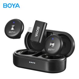 Microphones BOYA Omic D/U Wireless Lavalier Lapel Mini Microphone Condenser Mic for iPhone iPad Android Smartphone Video Live Broadcast Vlog