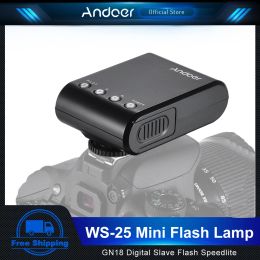 Cameras Andoer WS25 Mini Digital Slave Flash Lamp Portable OnCamera Flash GN18 for Canon Nikon Pentax Sony a7 nex6 HX50 A99 Camera