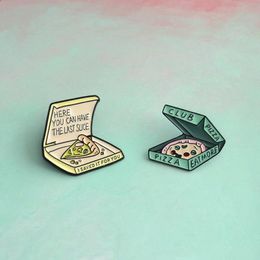 Delicious Box Pizza Alloy Pin club pizza eat more Cute Anime Movies Games Hard Enamel Pins Collect Metal Cartoon Brooch Backpack Hat Bag Collar Lapel Badges