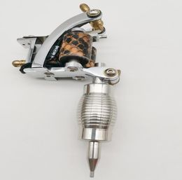 Tattoo Machine Gun Handmade Silver Color 8Coils Liner Shader With 1Pc Stainless Steel Good Quality Grips Tubes Sent A Random S9345425