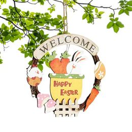 Decorative Flowers Spring Door Hanger Woodden Decorations For Home Carrot Banner Garland Easter Mantle Fireplace