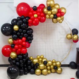 Party Decoration 1Set Red Black Balloon Arch Garland Kit Metallic Gold Air Globos Wedding Birthday Supplies Baby Shower Kids Toy