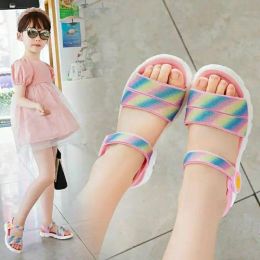 Sneakers Sandals For Girls Sandalen 2 8 Years Rainbow Sandal Summer Kids Beach Shoes Girl Fashion Princess Flipflops Children Flats Shoe