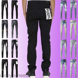 фиолетовые джинсы мужские джинсы дизайнерские джинсы мода мода стройные скинни с высокой улицей джинсовая ткань светло -голубая паста размер отверстия 40 хип -хоп оптовые кусочки %
